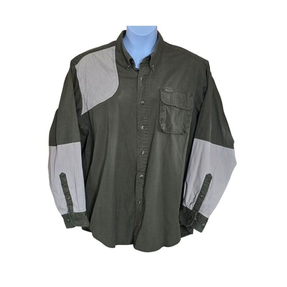 Button-Up Hunting Shirt Quilted Green & Gray Outdoors gorpcore granolagirl
